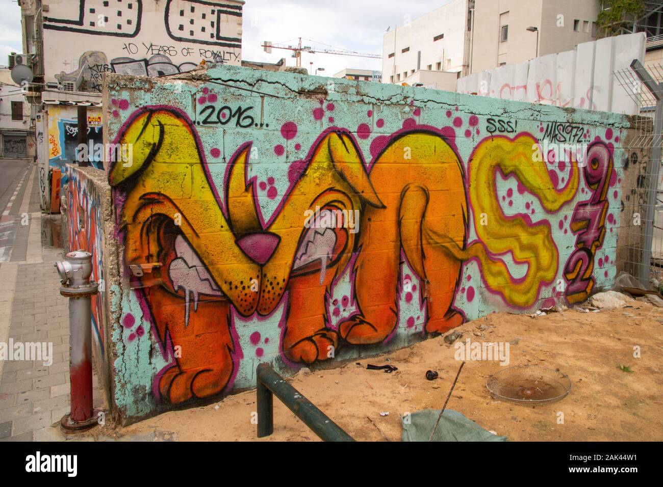 Graffiti wall art in Florentin neighbourhood, Tel Aviv Stock Photo