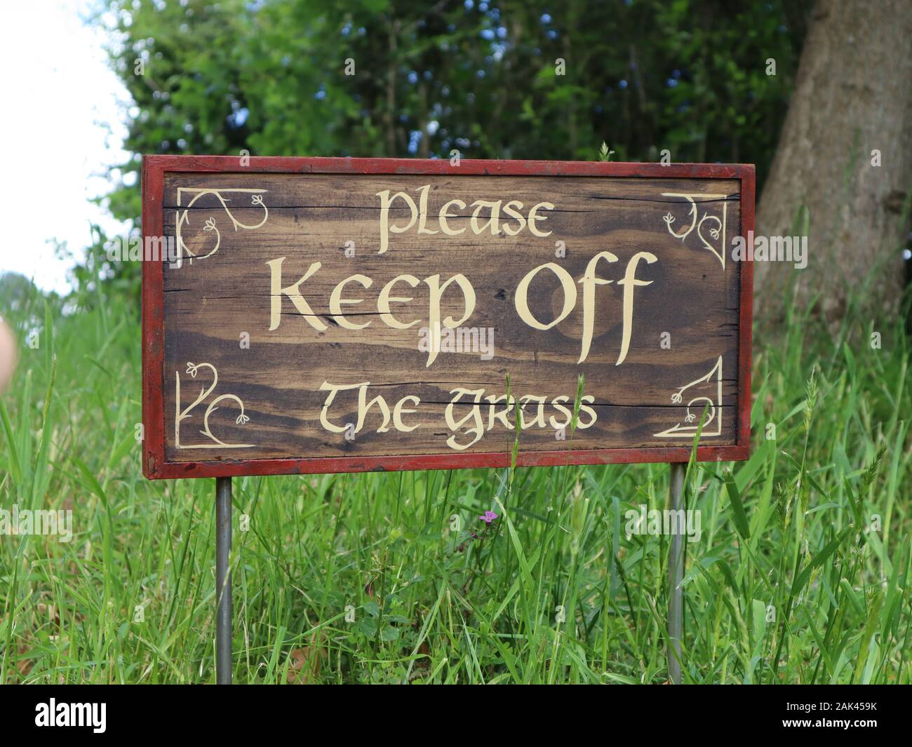 keep off the grass! Stock Photo