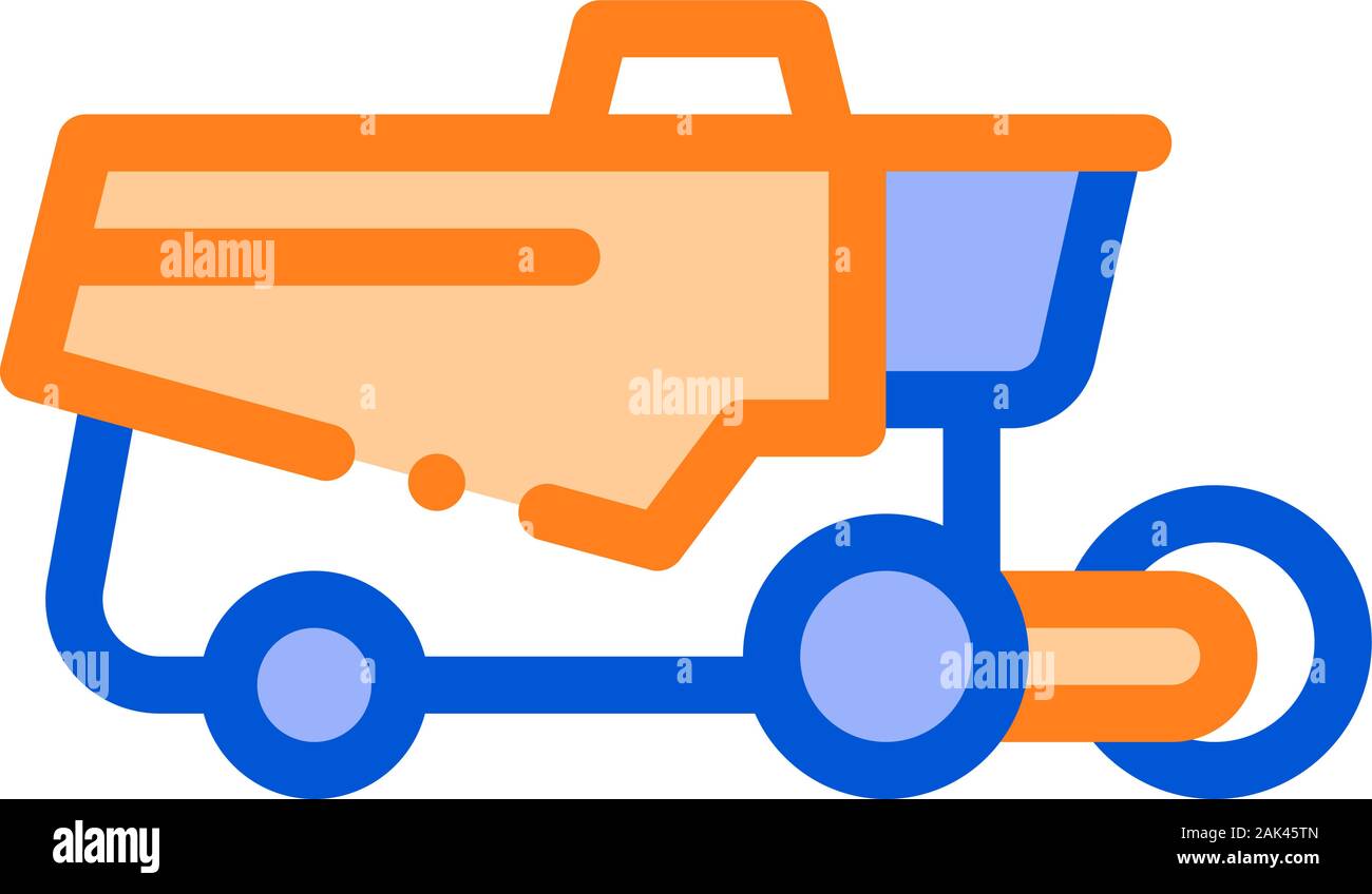Reaping Harvester Vehicle Vector Thin Line Icon Stock Vector