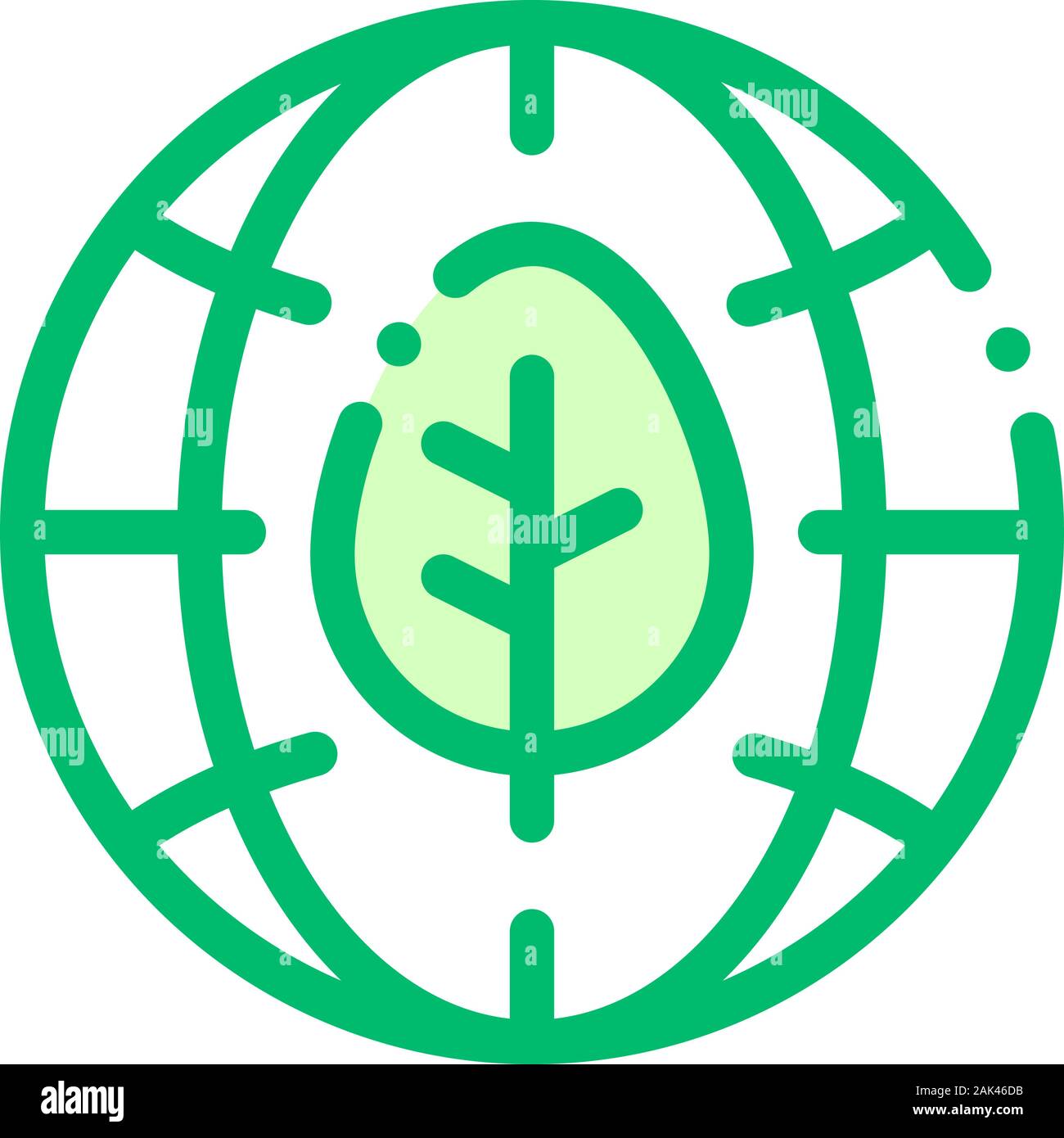 Earth Planet Leaves Tree Vector Thin Line Icon Stock Vector Image & Art ...