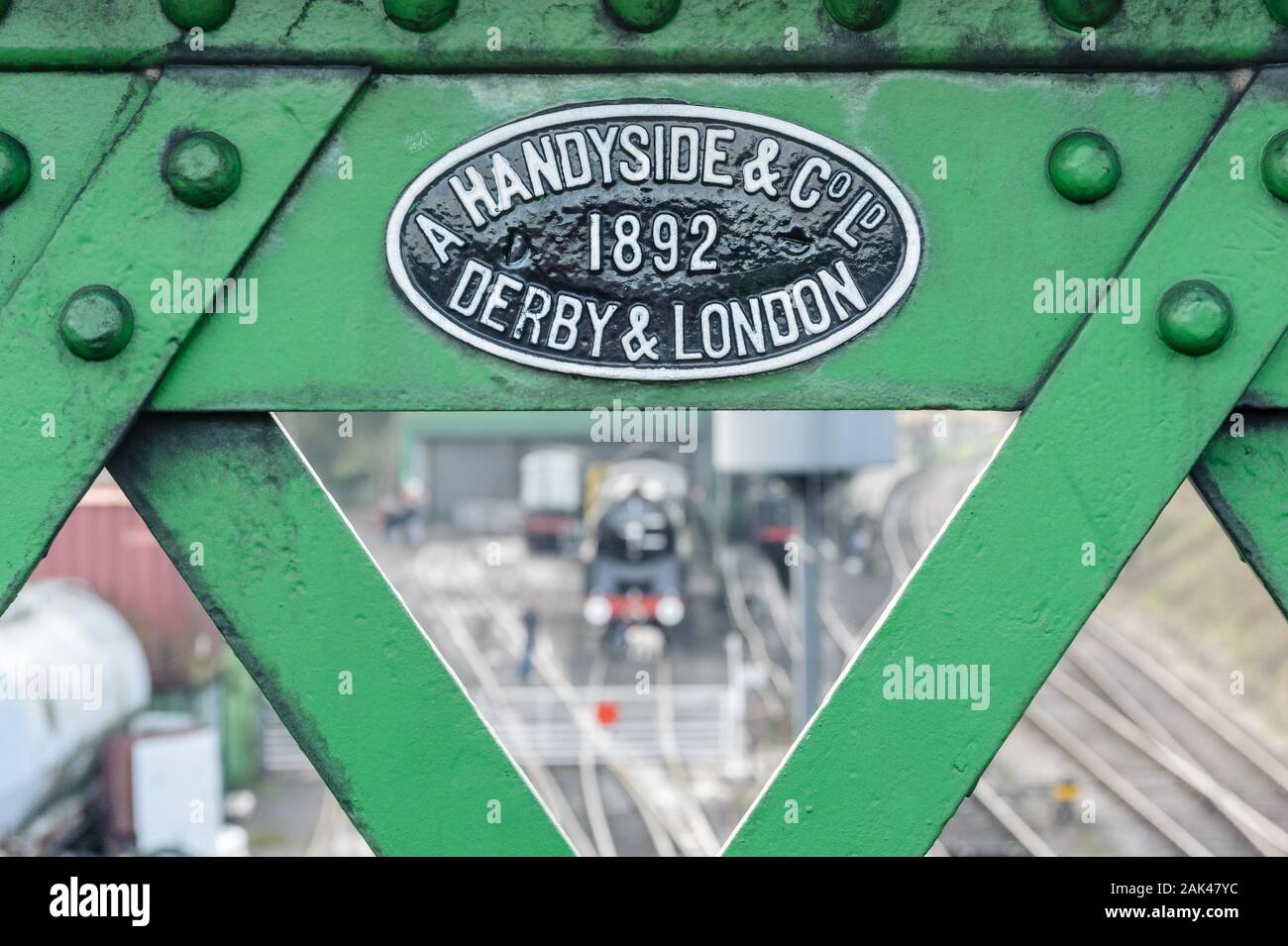Riveted Iron Railway Bridge Stock Photo