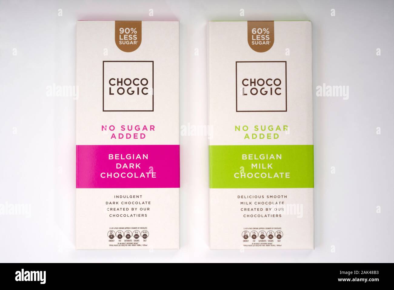 Choco Logic low sugar chocolate Stock Photo