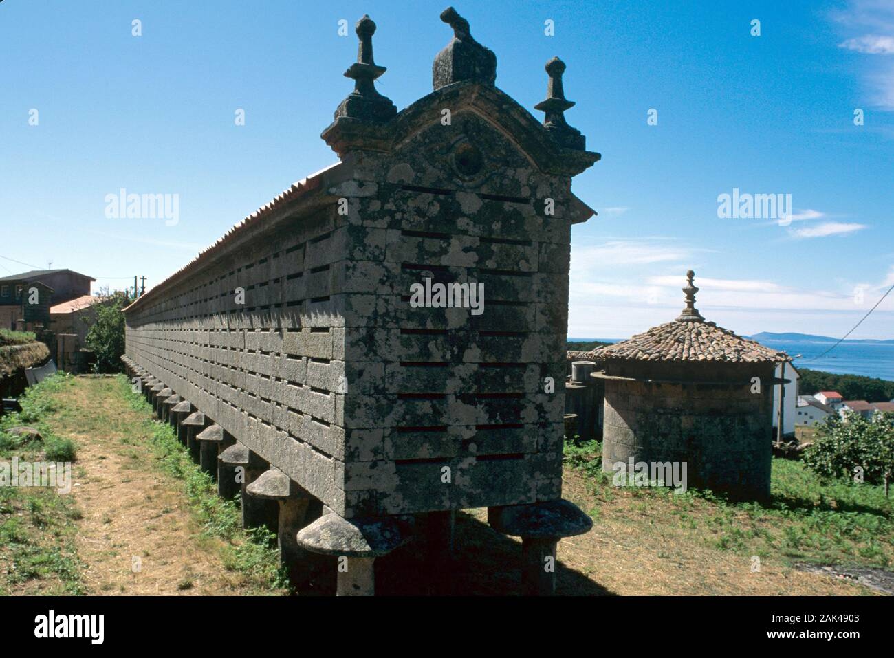 Northern Spain Carnota Extensive Grain Silo Usage Worldwide Stock Photo Alamy