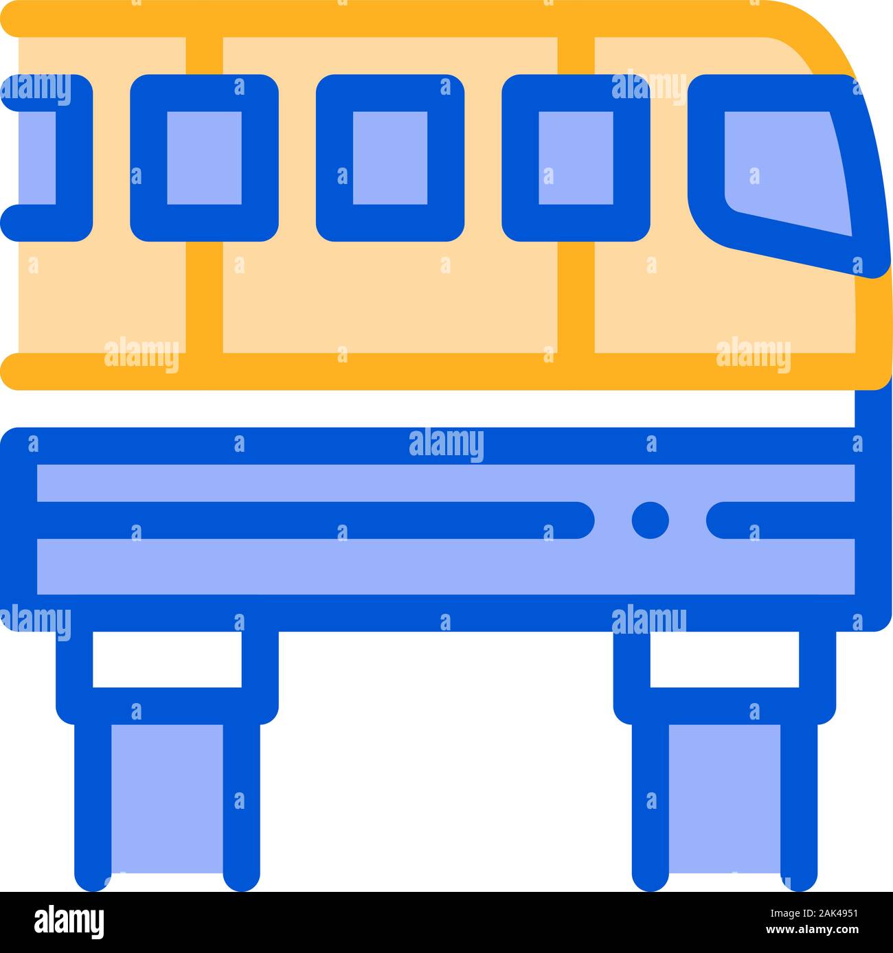 Public Transport Monorail Vector Thin Line Icon Stock Vector