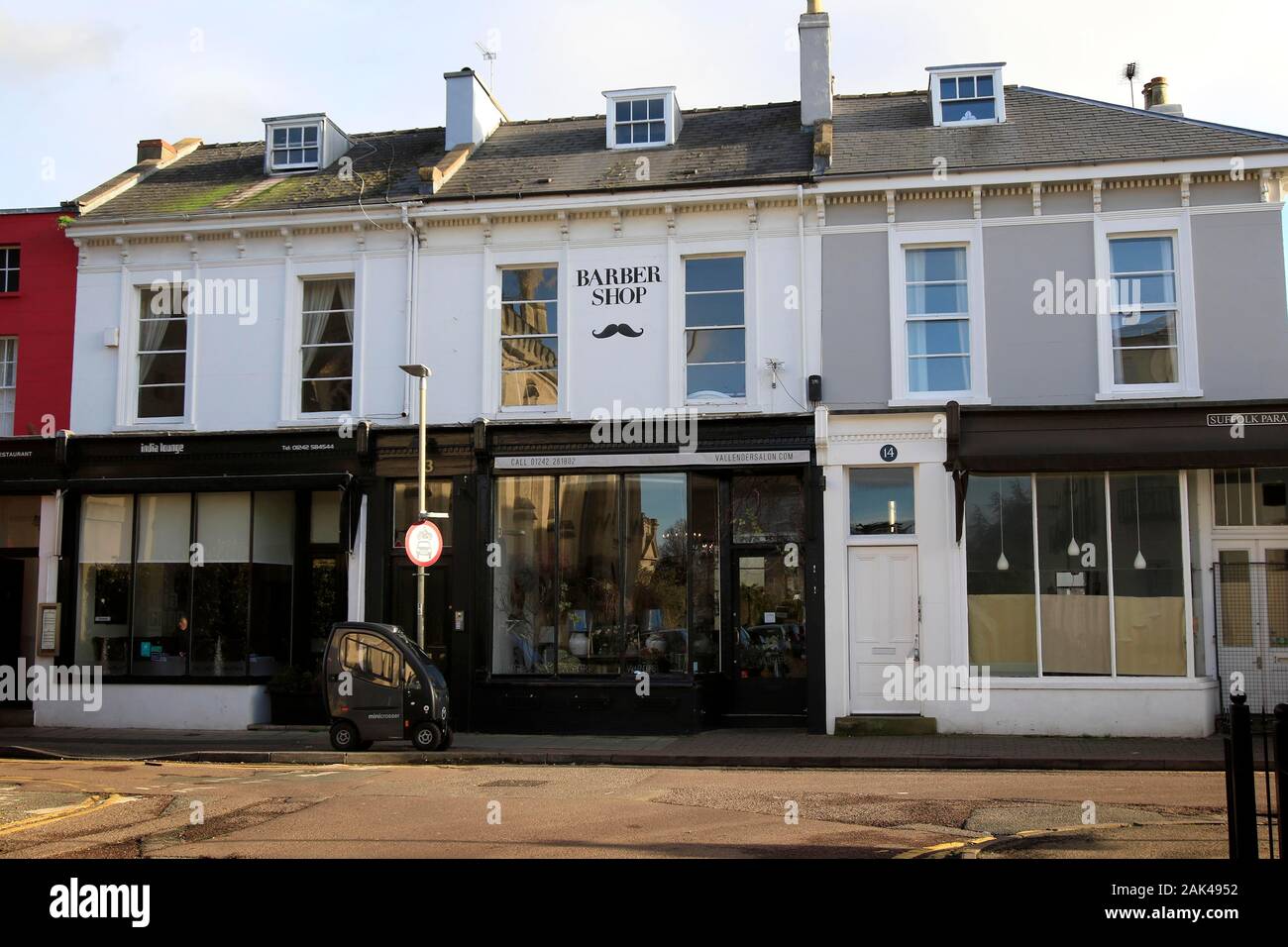 A barber's shop among independent shops and cafes in The Suffolks area