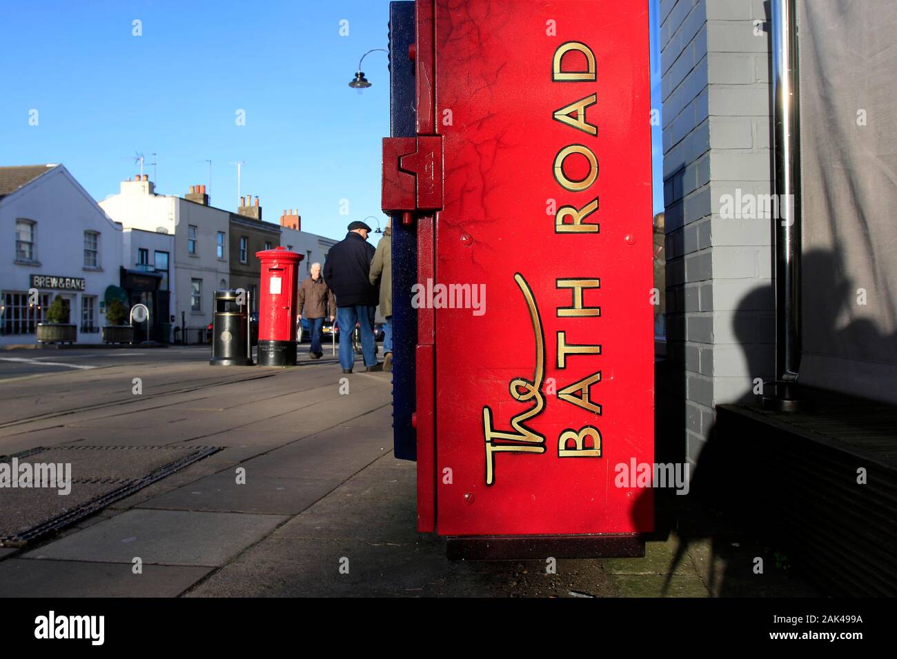 Street art painted utilities box on the Bath Road, Cheltenham, Gloucestershire, UK. 4 January