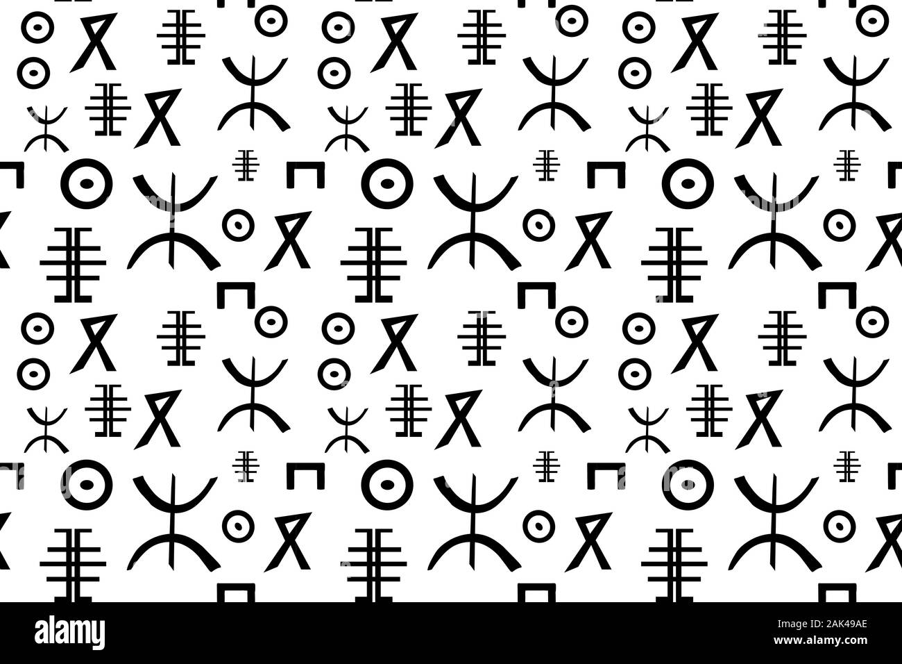 seamless berber alphabet pattern, signs elements, vector illustration Stock Vector