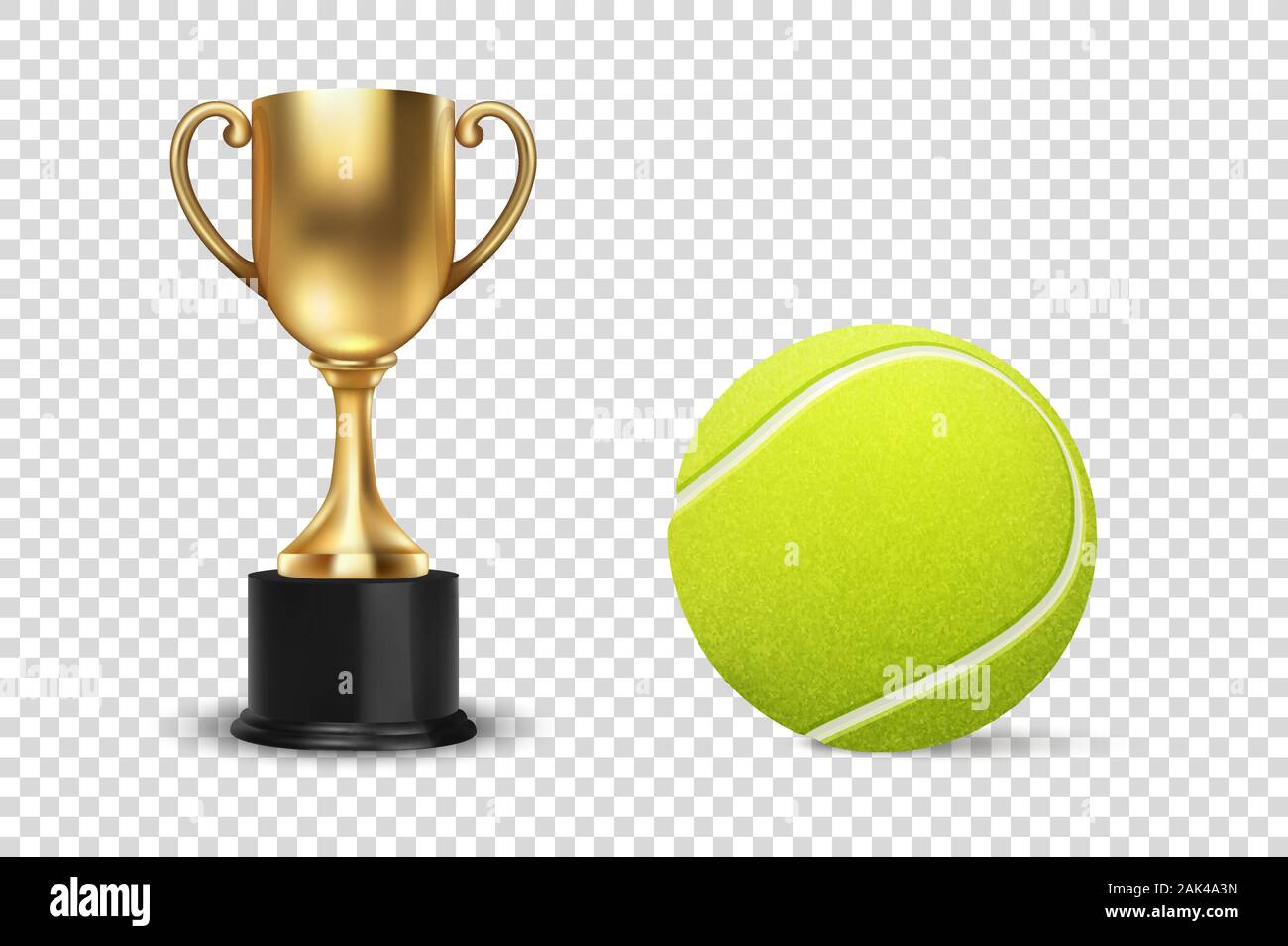 Realistic Vector 3d Blank Golden Champion Cup Icon with Tennis Ball Set  Closeup Isolated. Design Template of Championship Trophy. Sport Tournament  Stock Vector Image & Art - Alamy