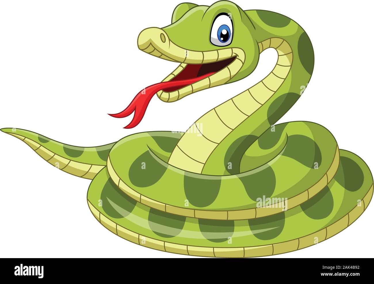 Cartoon green snake on white background Stock Vector Image & Art - Alamy
