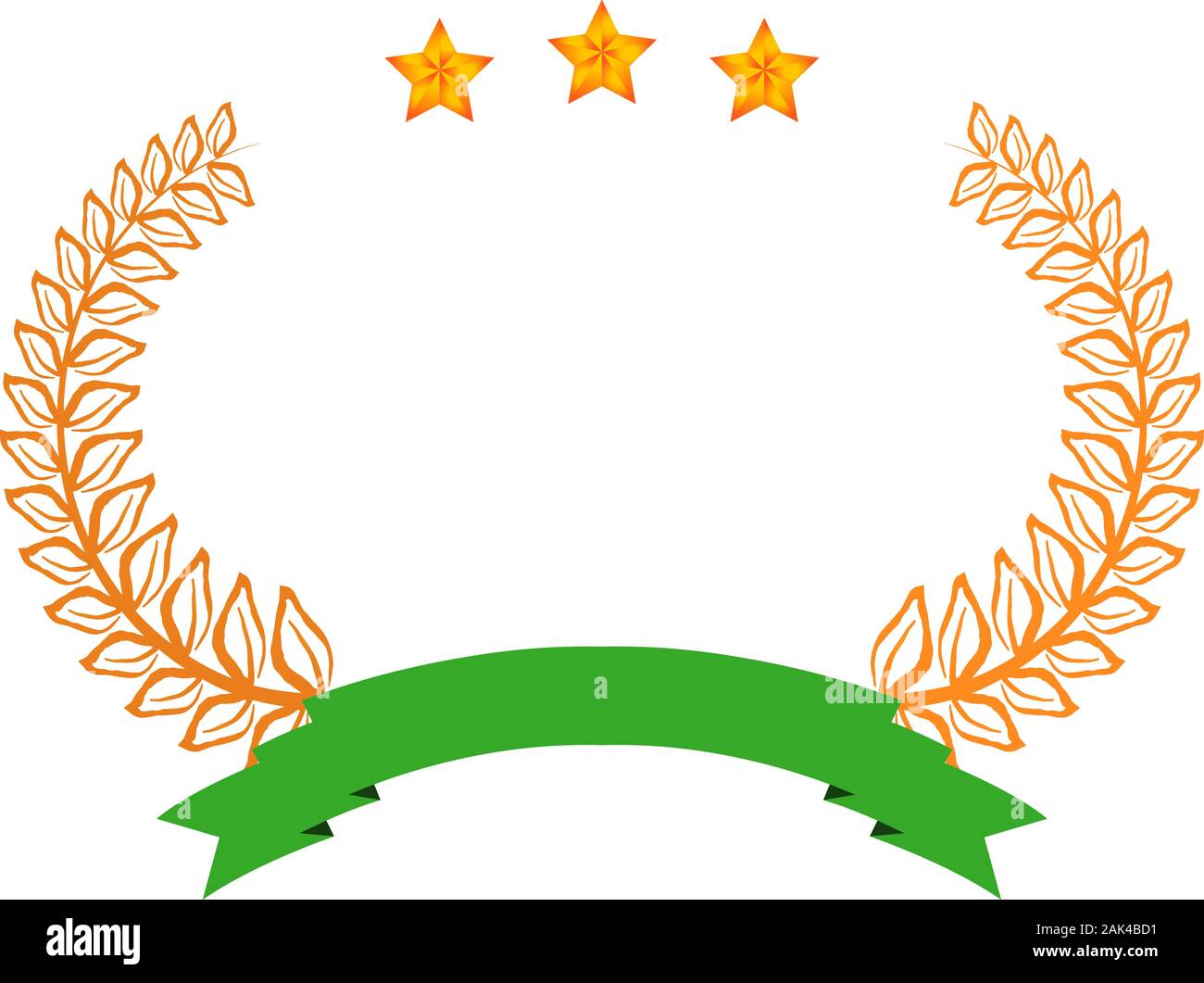 This is a illustration of Wide Round frame of three star laurel and ...