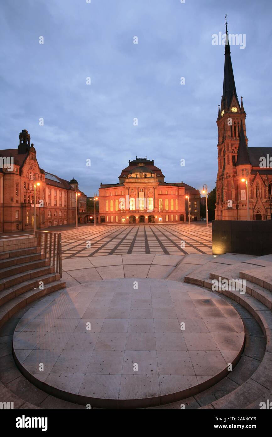 Germany Chemnitz Theatre Square usage worldwide Stock Photo Alamy