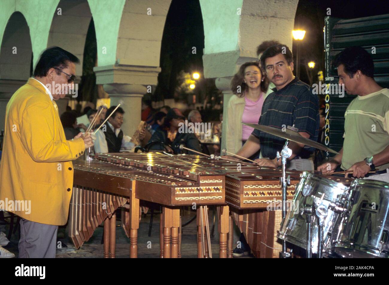 Mexico Oaxaca city Marimba musician on the Zocalo usage worldwide Stock Photo Alamy
