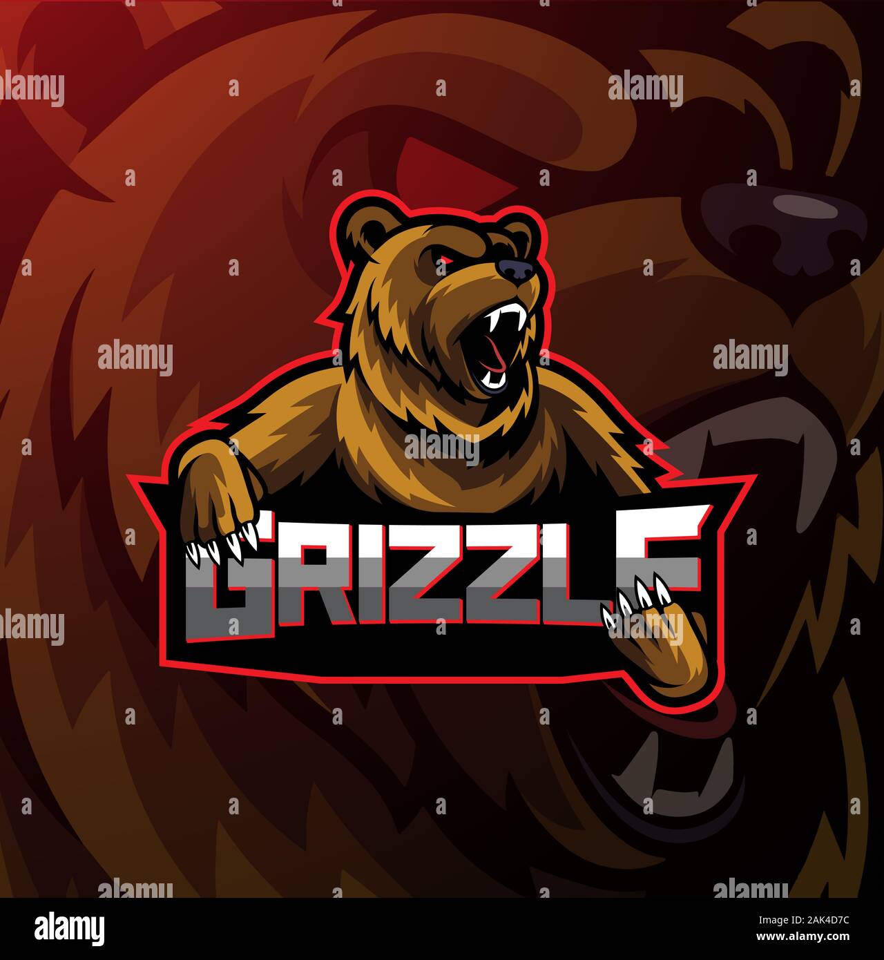 Grizzly esport mascot logo design Stock Vector Image & Art - Alamy