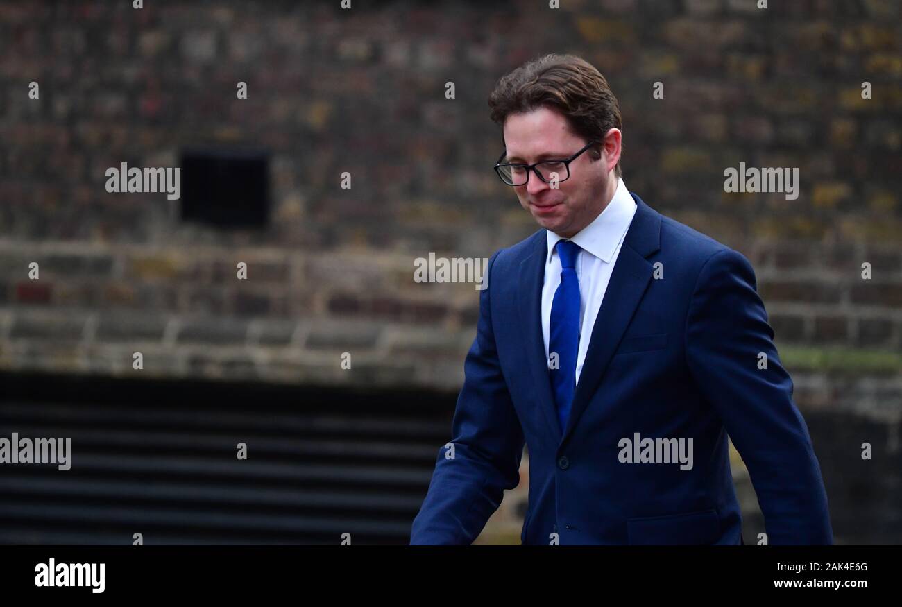 Downing Street, London, UK. 7th January 2020. Alex Burghart MP, PPS to Boris Johnson arrives in Downing Street for weekly cabinet meeting. Credit: Malcolm Park/Alamy Live News. Stock Photo