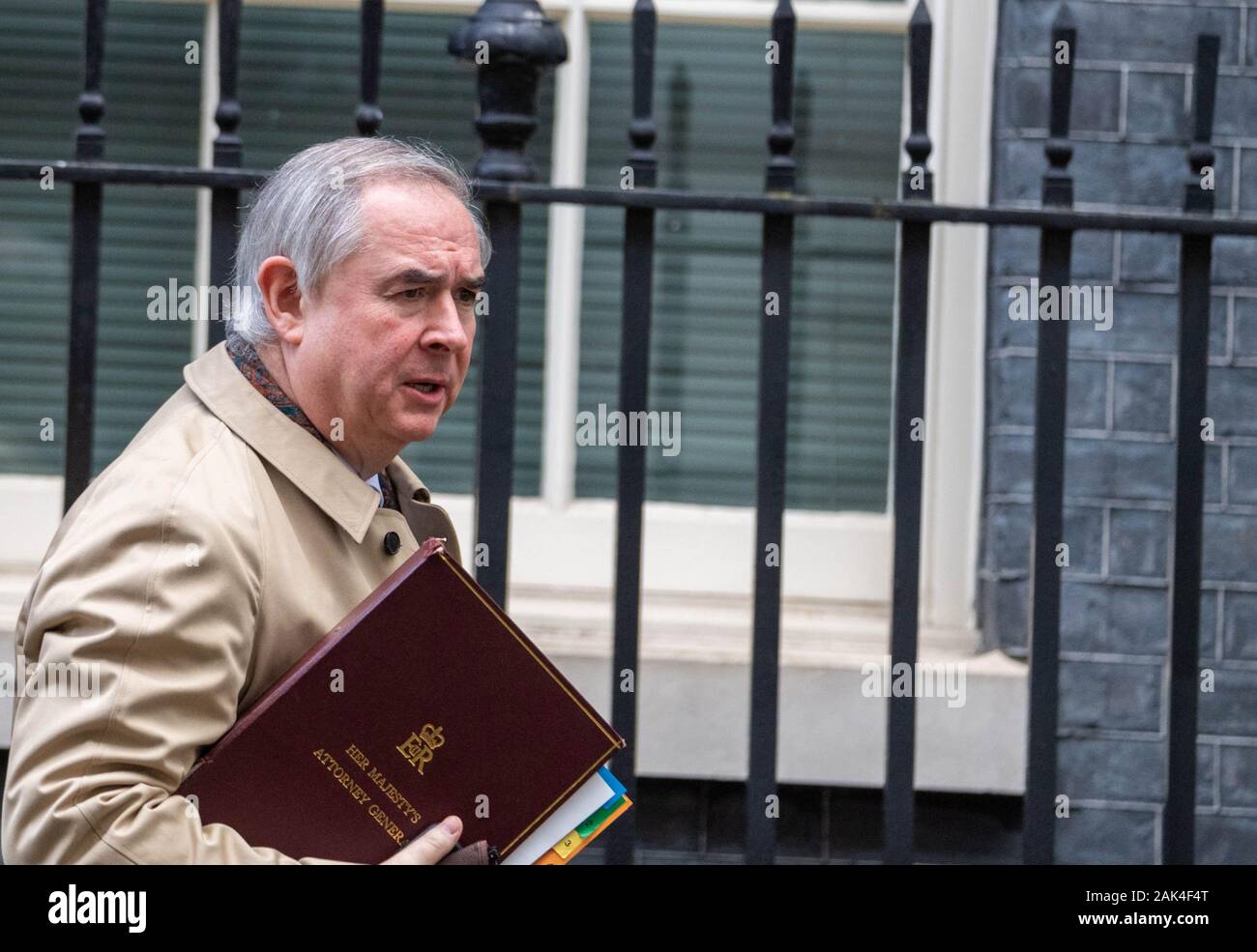 London UK 7th January 2020,  Geoffrey Cox MP PC Attorney General leaves at a Cabinet meeting at 10 Downing Street, London Credit Ian Davidson/Alamy Live News Stock Photo