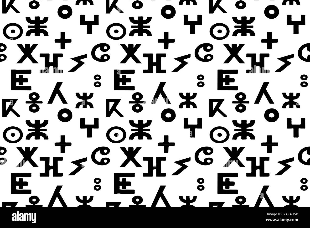 seamless berber alphabet pattern, signs elements, vector illustration Stock Vector