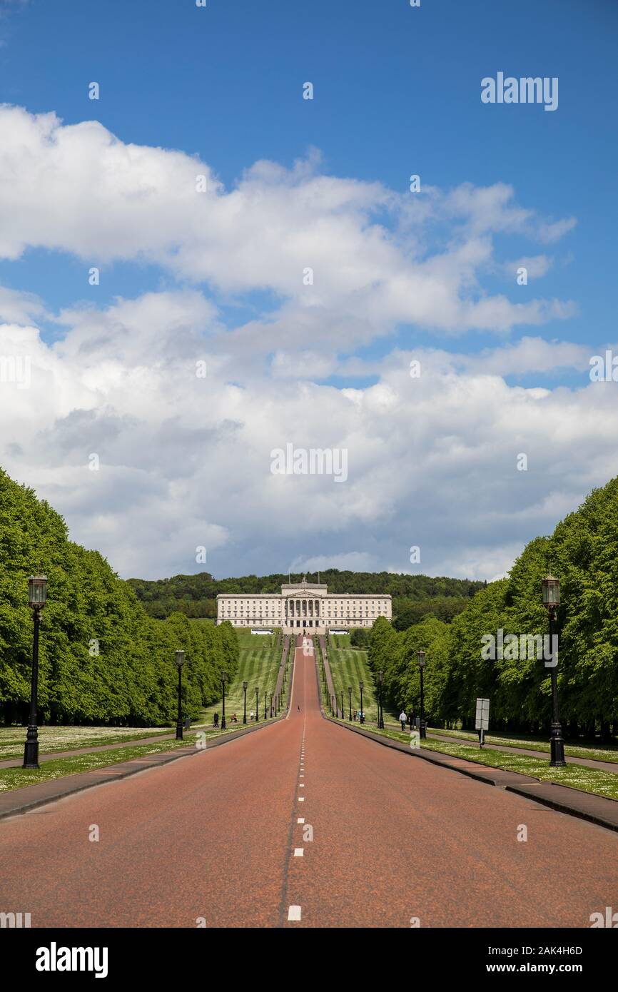 Leading up to the front of Stormont, The Northern Ireland Parliament Building Stock Photo