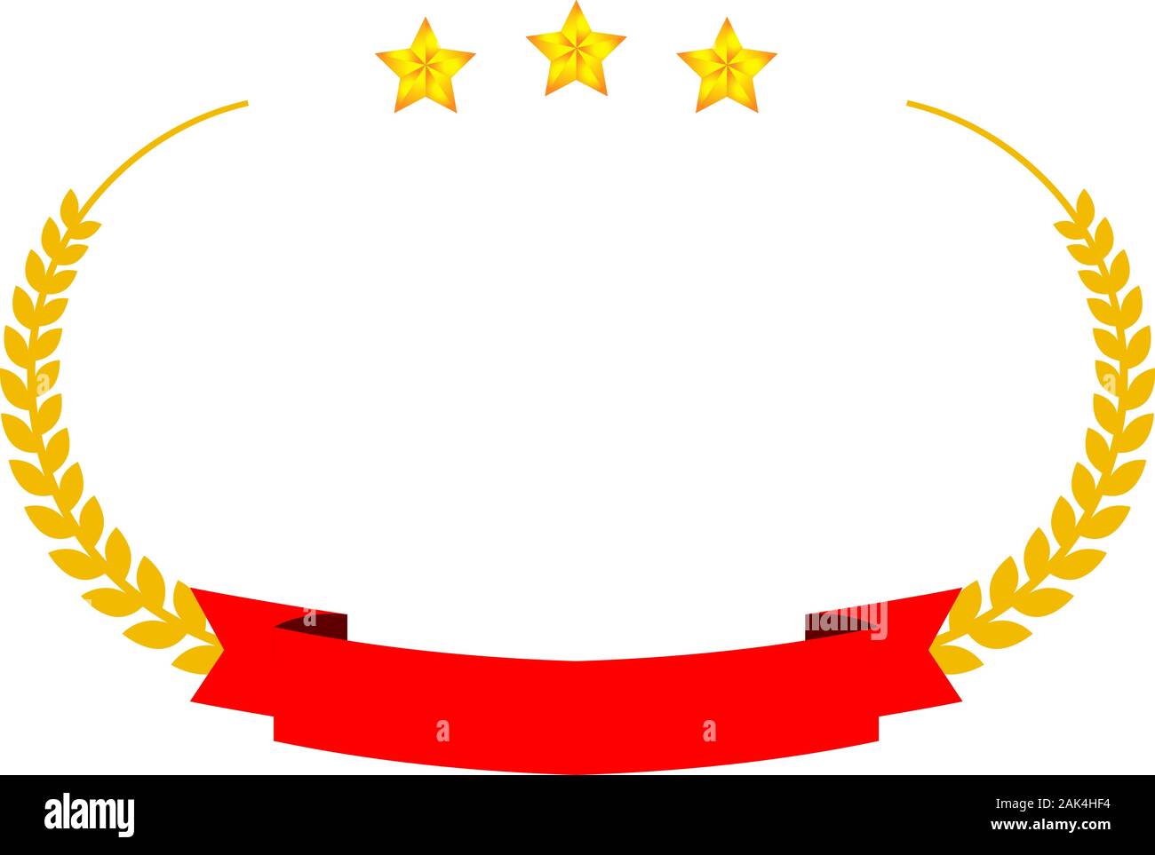 This is a illustration of Wide Round frame of three star laurel and ...