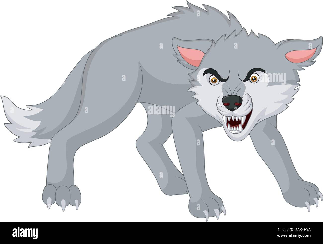 Cartoon angry wolf isolated on white background Stock Vector Image & Art -  Alamy