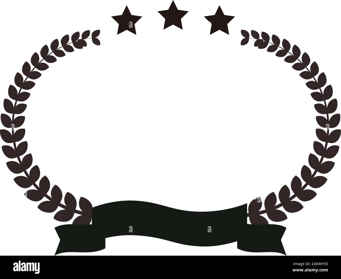 This is a illustration of Wide Round frame of three star laurel and ...
