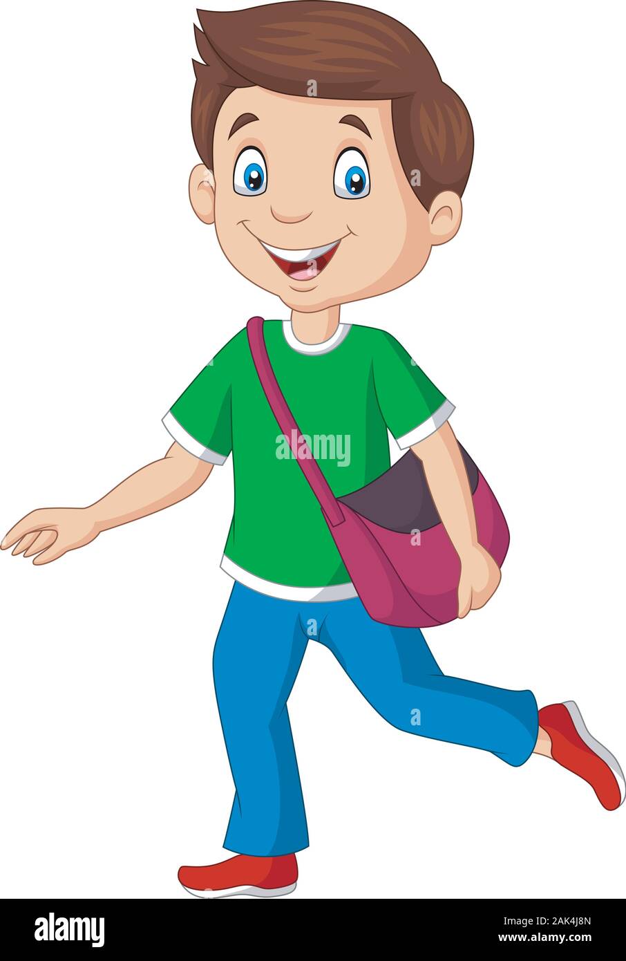 cartoon boy with backpack
