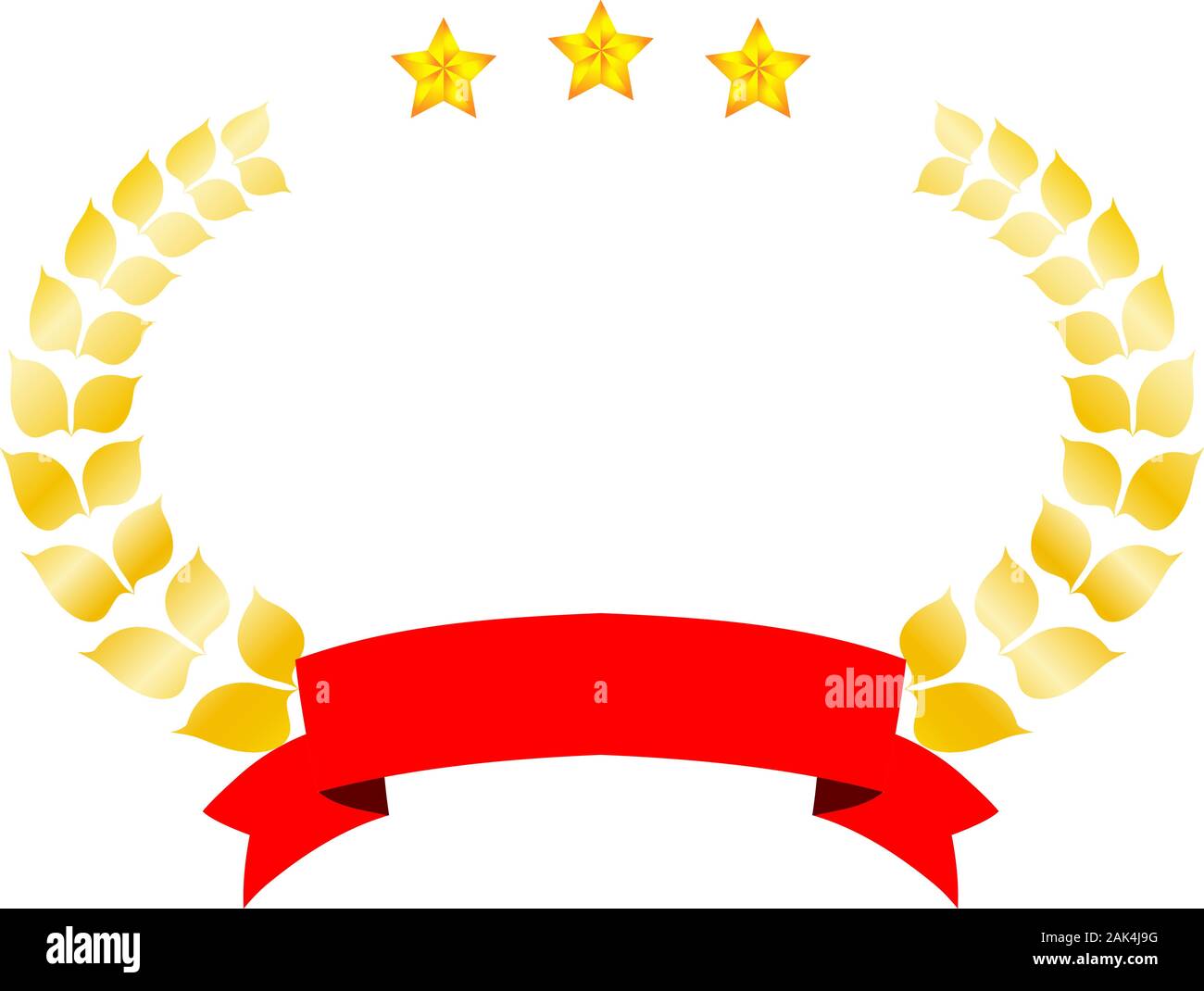 This is a illustration of Wide Round frame of three star laurel and ...