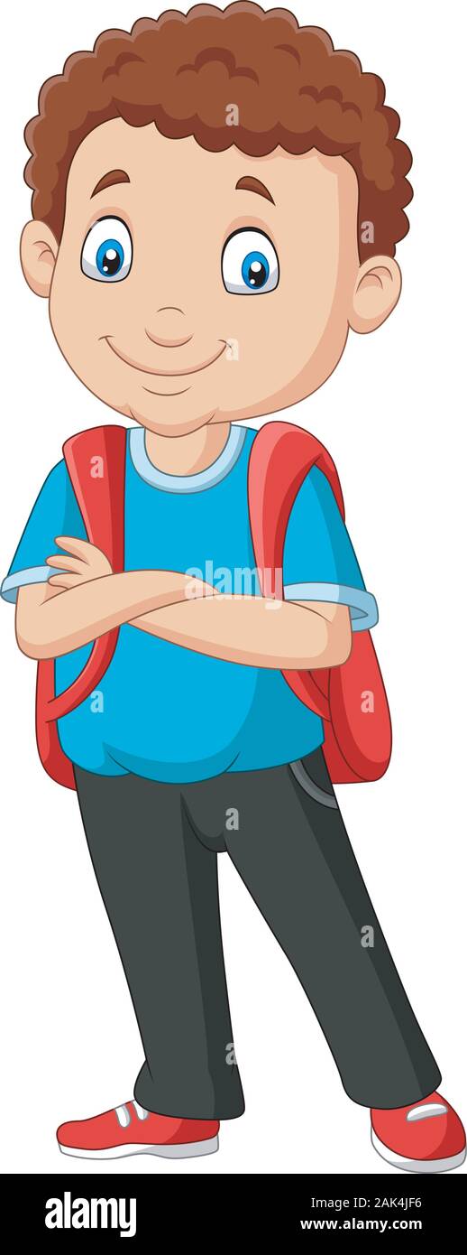 Cartoon school boy with a backpack Stock Vector Image & Art - Alamy