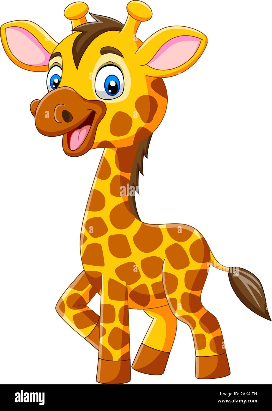 Cute giraffe cartoon isolated on white background Stock Vector Image & Art  - Alamy