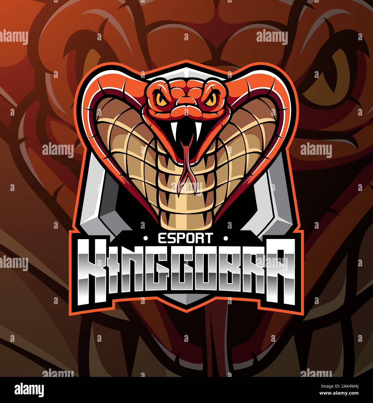 Logotipo de jogo de mascote snake design de logotipo king cobra