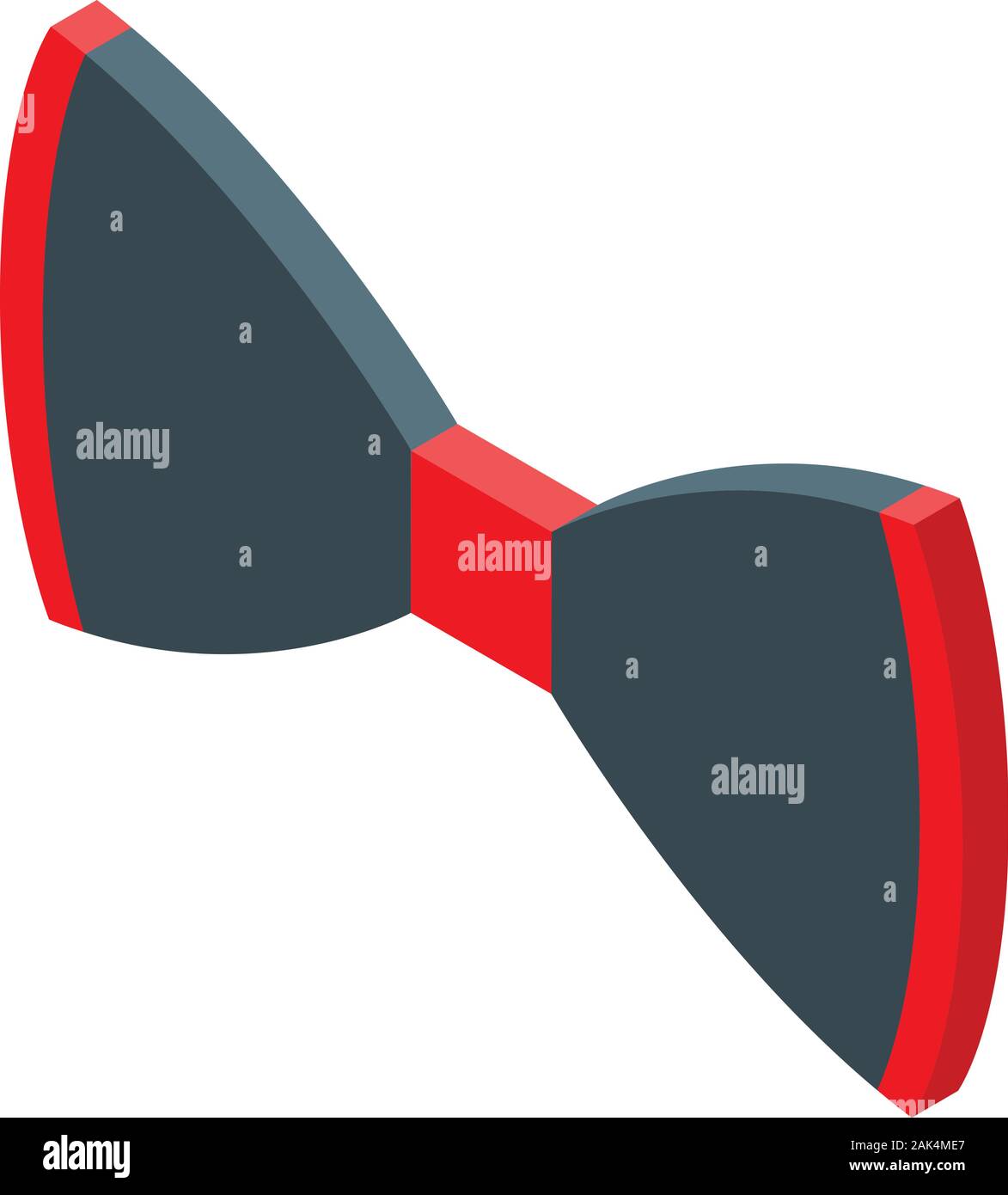 Red black bowtie icon, isometric style Stock Vector
