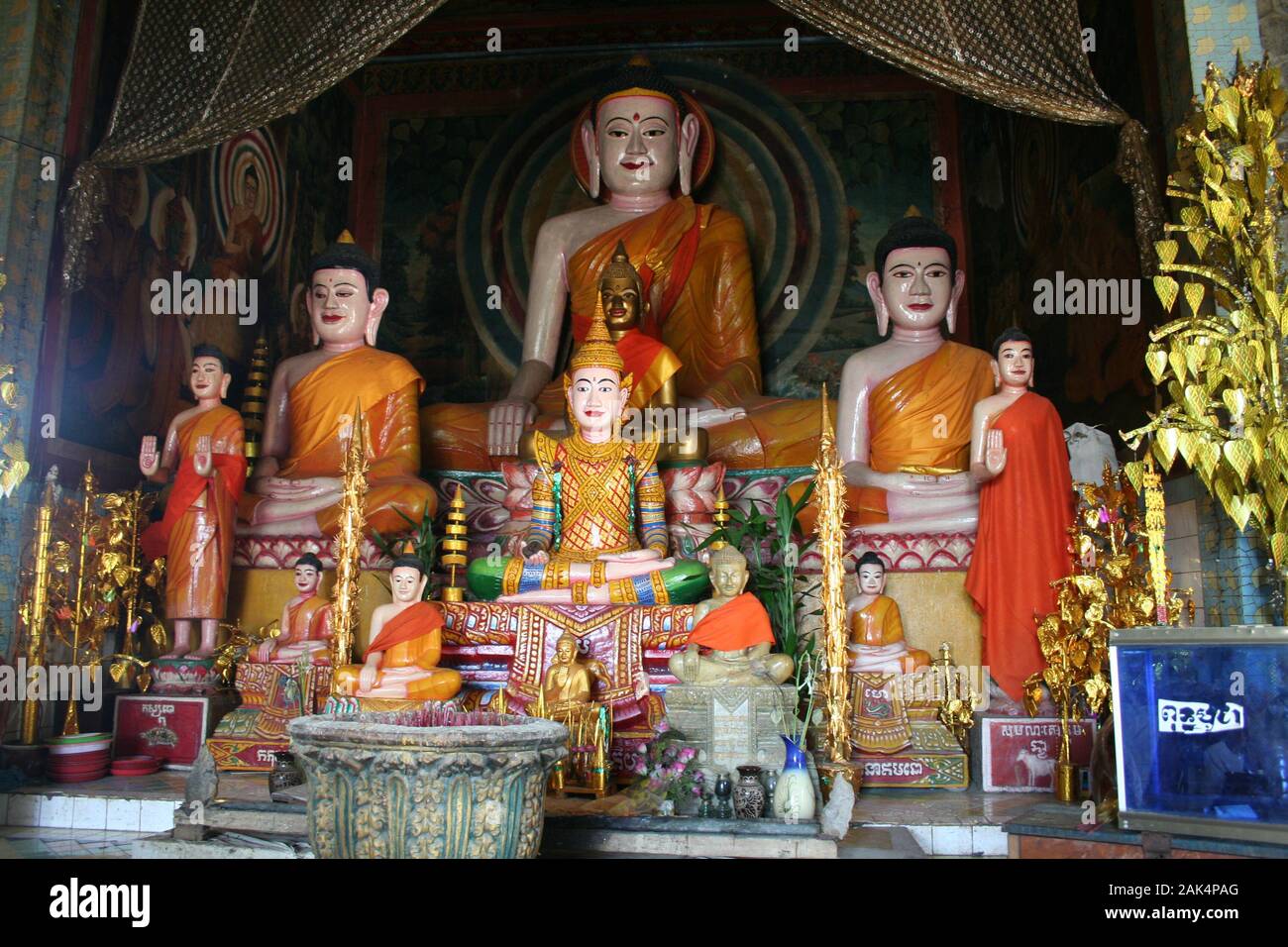Buddha statues in a Buddhist temple in Cambodia Stock Photo Alamy