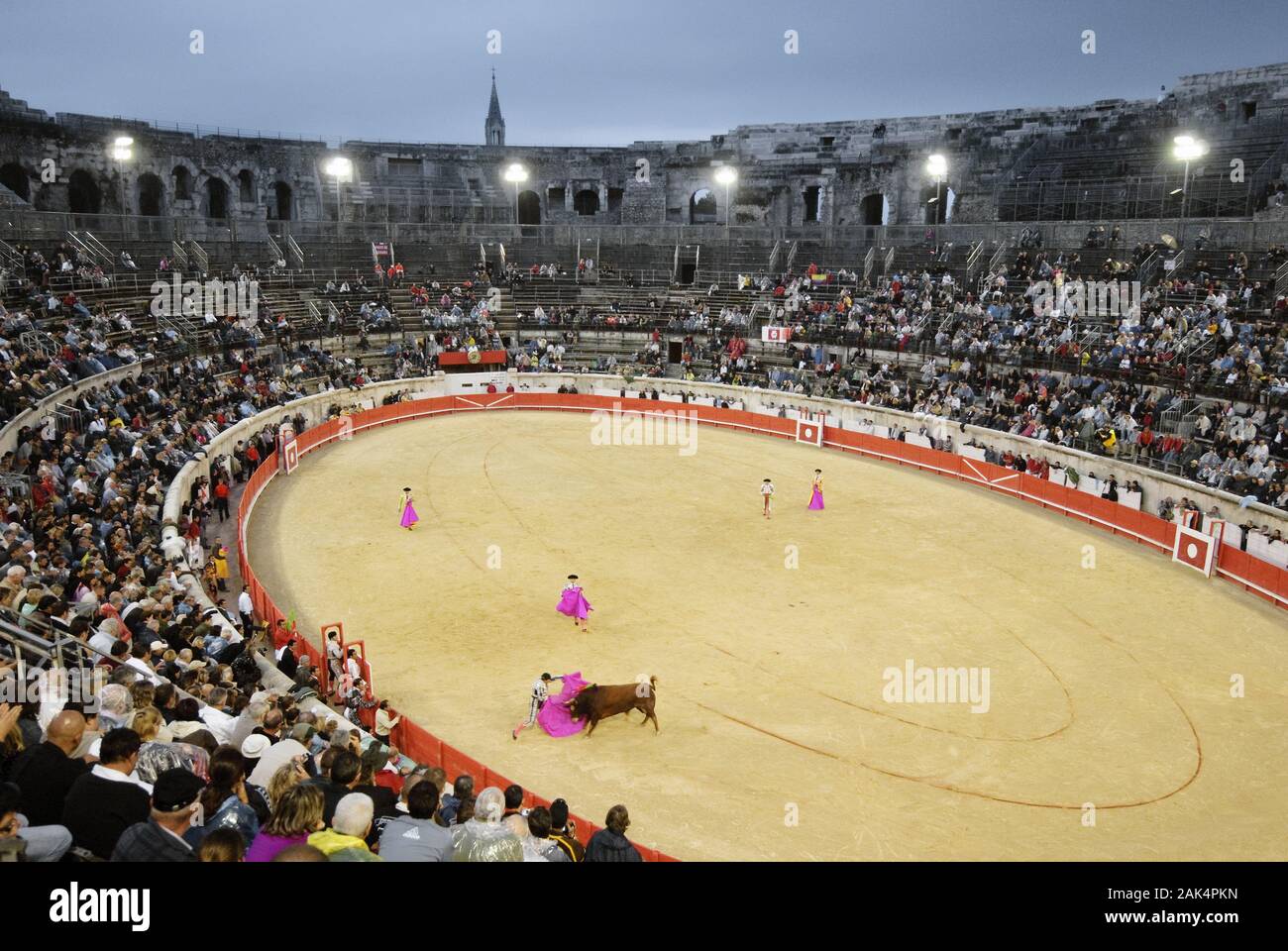 Stierkampf in der Arena von Nimes, Südfrankreich | usage worldwide Stock Photo