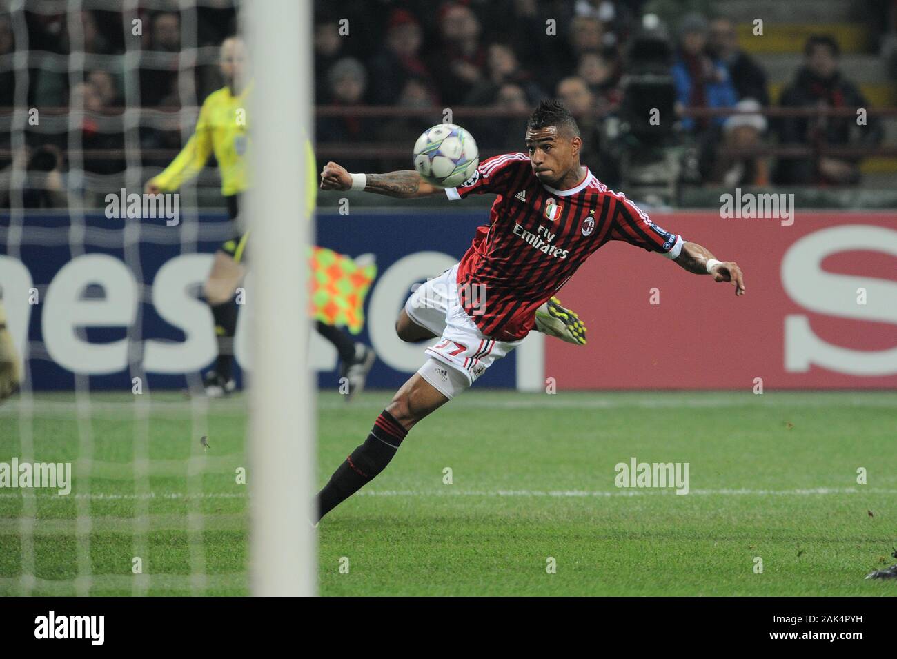Milan Italy ,23 NOVEMBER 2011, 'G.Meazza  San Siro' Stadium, UEFA Champions League 2011/2012, AC Milan - FC Barcelona: Kevin Prince Boateng in action during the match Stock Photo