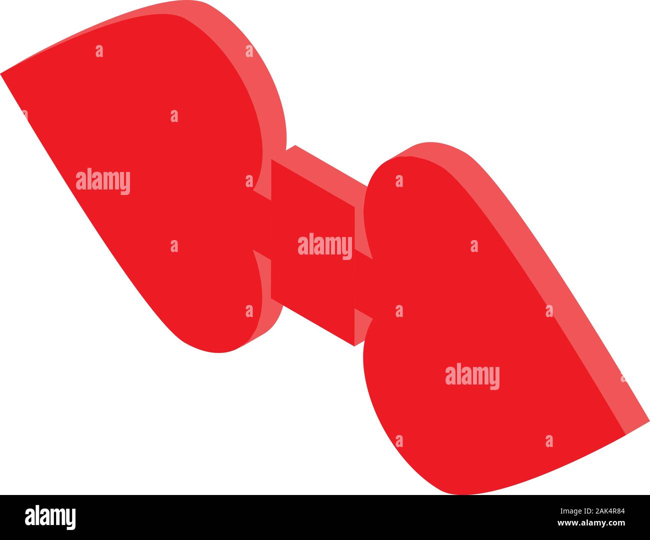 Red bowtie icon, isometric style Stock Vector