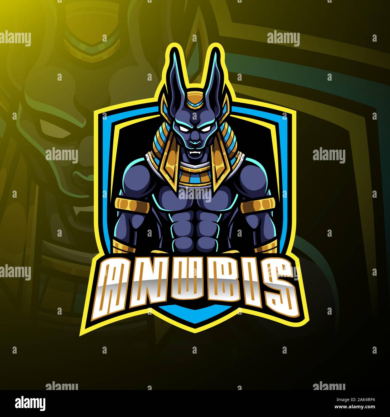 Anubis esport mascot logo design Stock Vector