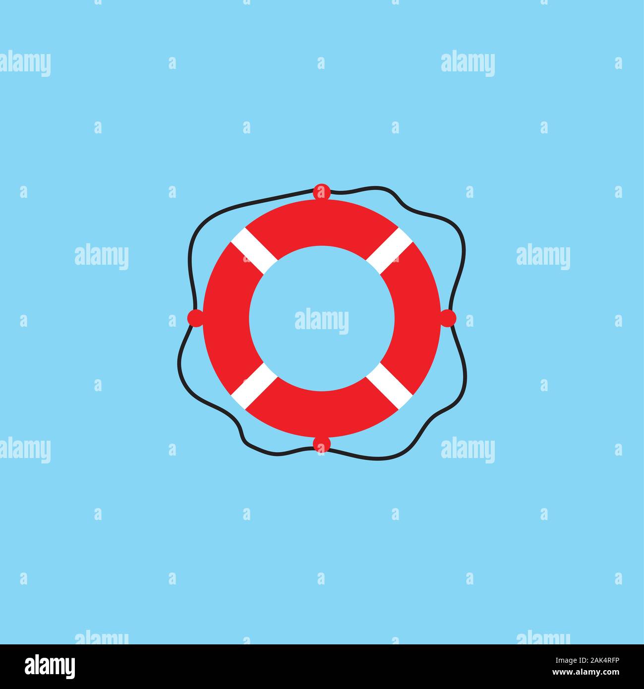 Lifebuoy logo icon vector ilustration template Stock Vector