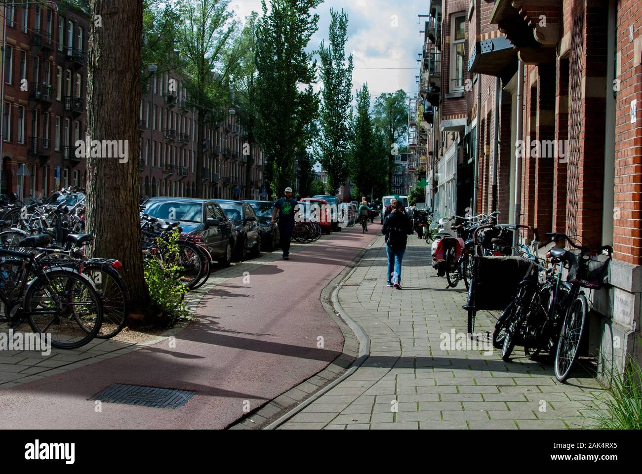 Building in the streets of Amsterdam portraying city life, businessess and housing Stock Photo