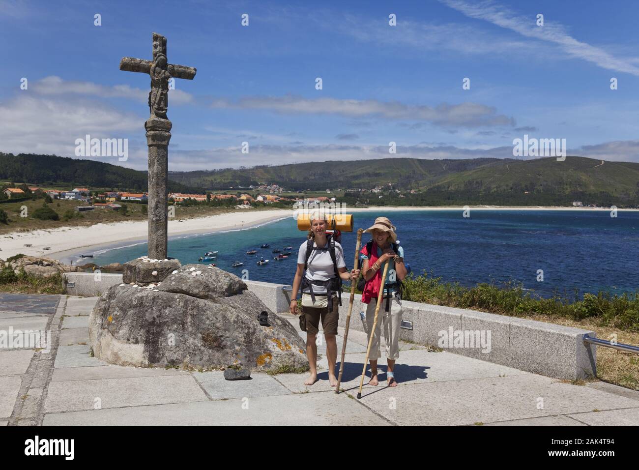 Fisterra: Figur des Heiligen Jakobus, Schutzpatron der Pilger, Spanien Norden | usage worldwide Stock Photo