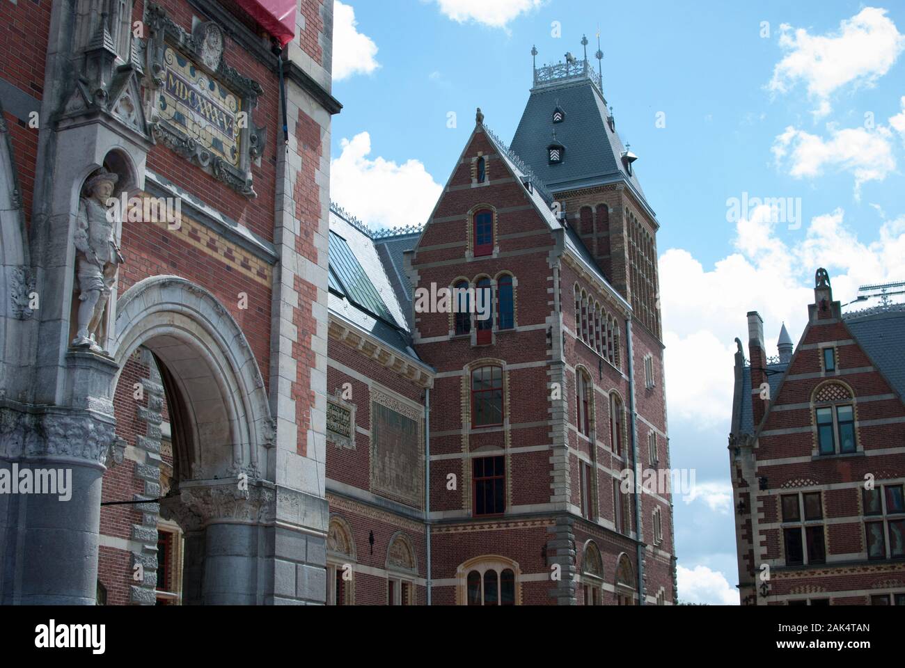 Building in the streets of Amsterdam portraying city life, businessess and housing Stock Photo