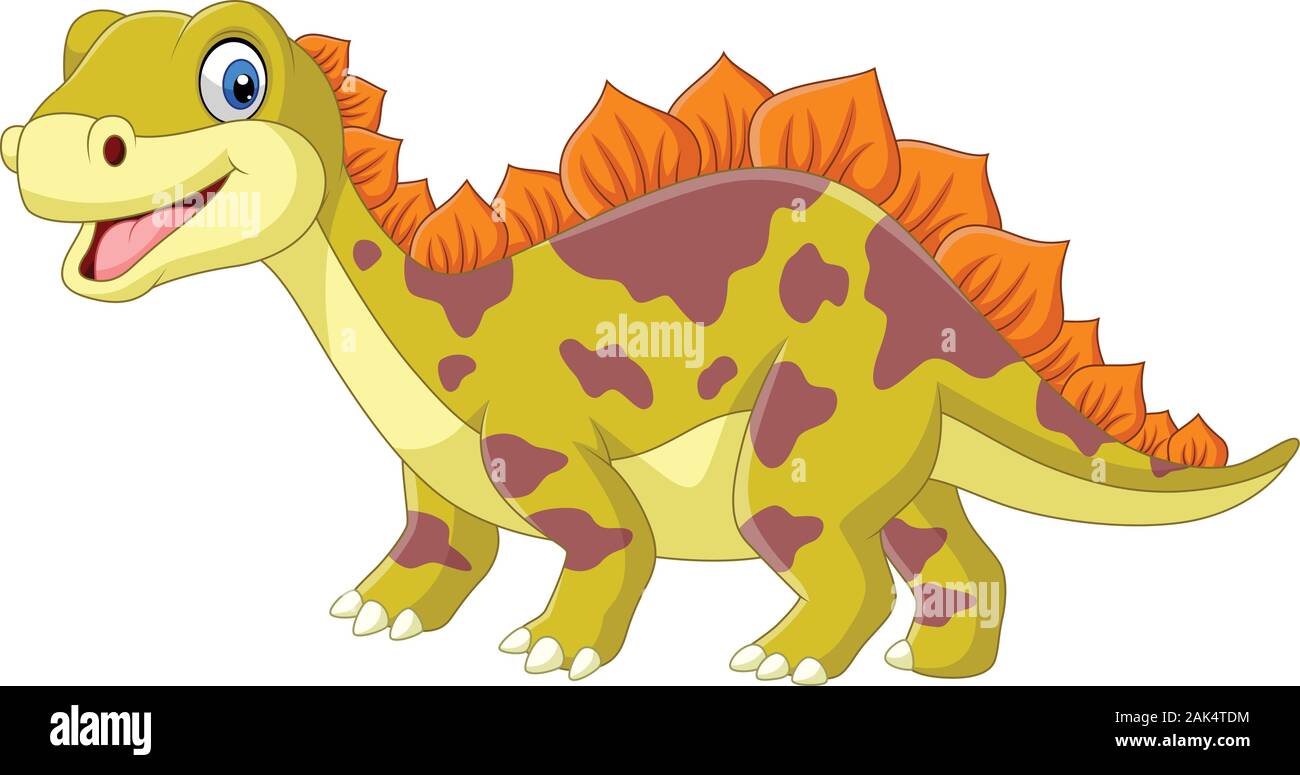 Cartoon dinosaur on white background Stock Vector Image & Art - Alamy