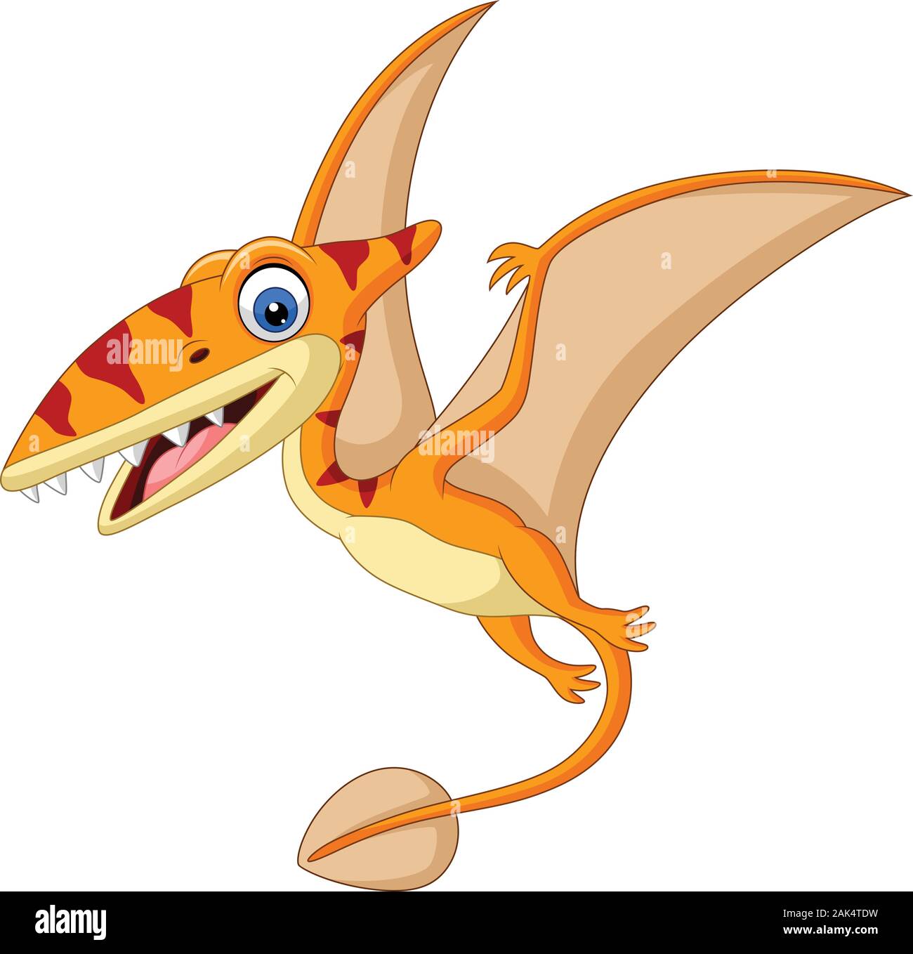 Cartoon Pterosaurus isolated on white background Stock Vector