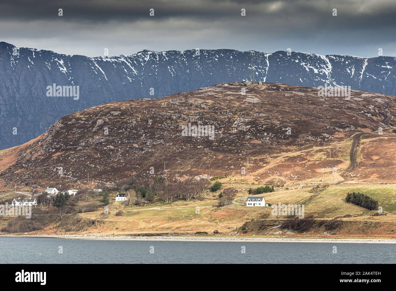 Ullapool coastline in the Highlands of Scotland. Stock Photo