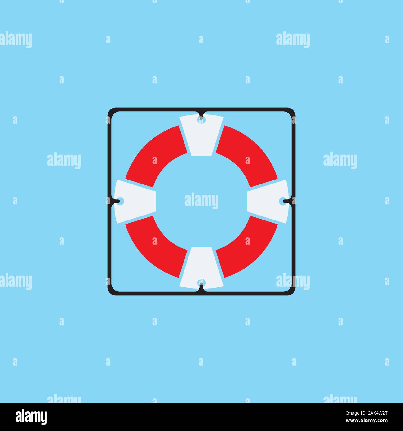 Lifebuoy logo icon vector ilustration template Stock Vector