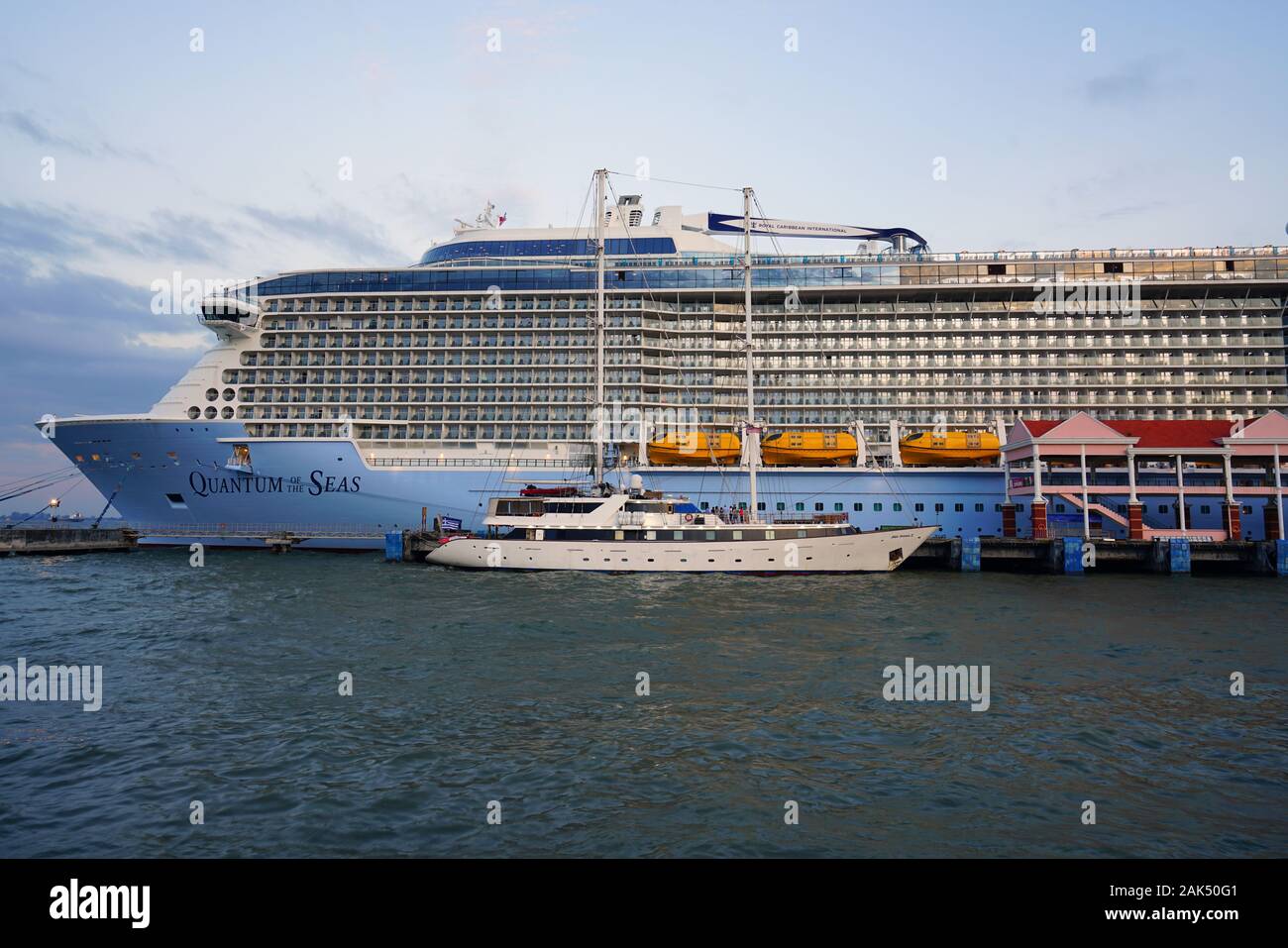 George Town Penang Malaysia 6 Dec 2019 View Of The Royal Caribbean Cruise Ship Quantum Of The Seas On The Water In Historic George Town Penang M Stock Photo Alamy