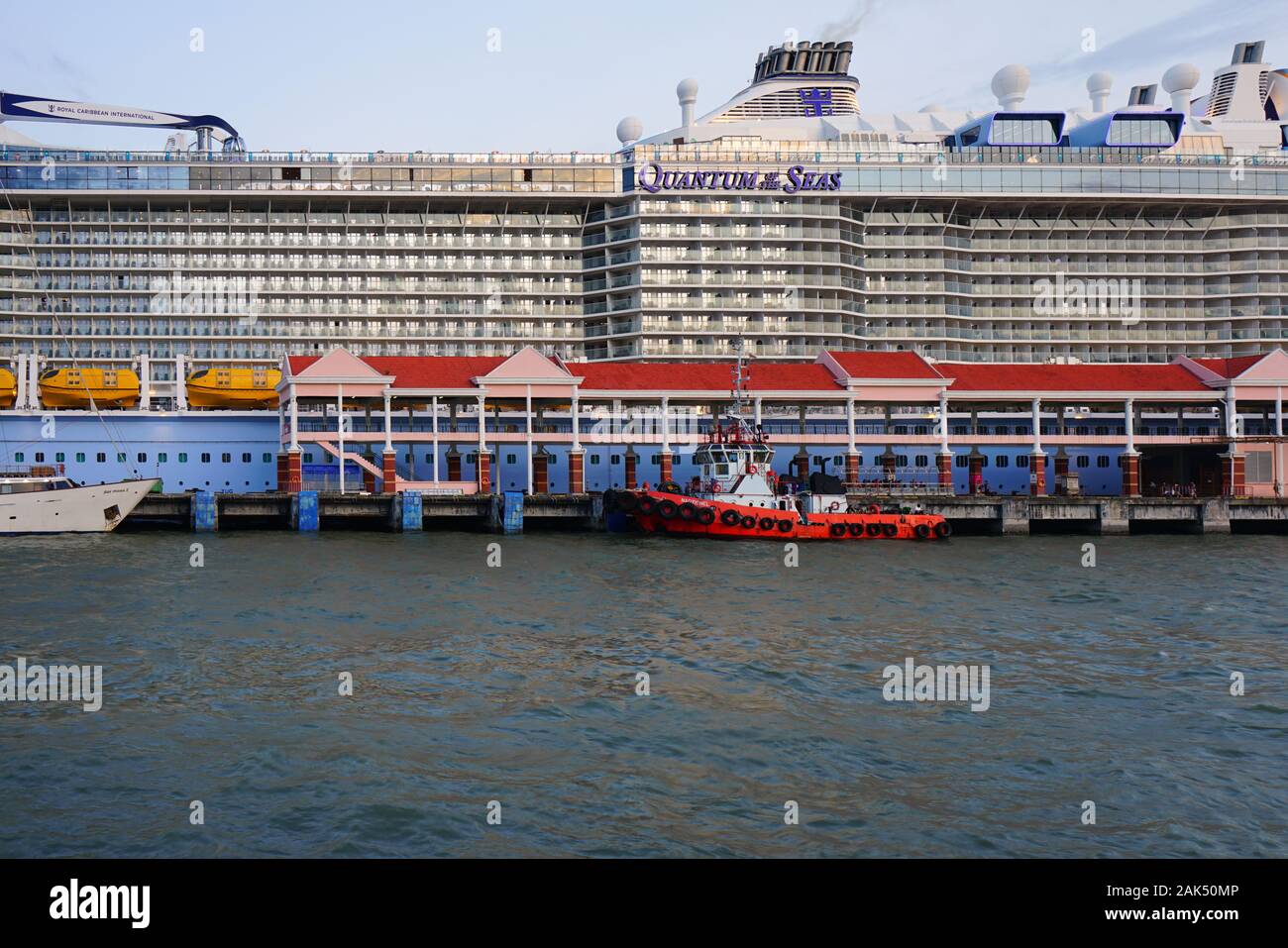 George Town Penang Malaysia 6 Dec 2019 View Of The Royal Caribbean Cruise Ship Quantum Of The Seas On The Water In Historic George Town Penang M Stock Photo Alamy