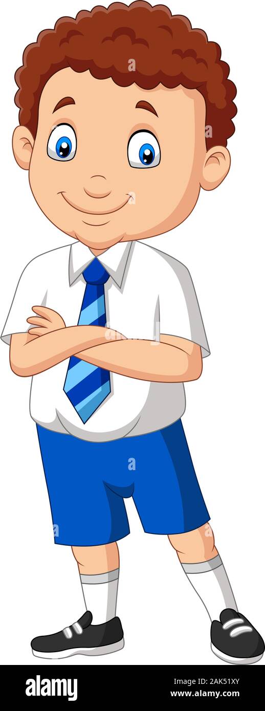 Cartoon school boy in uniform posing Stock Vector Image & Art - Alamy
