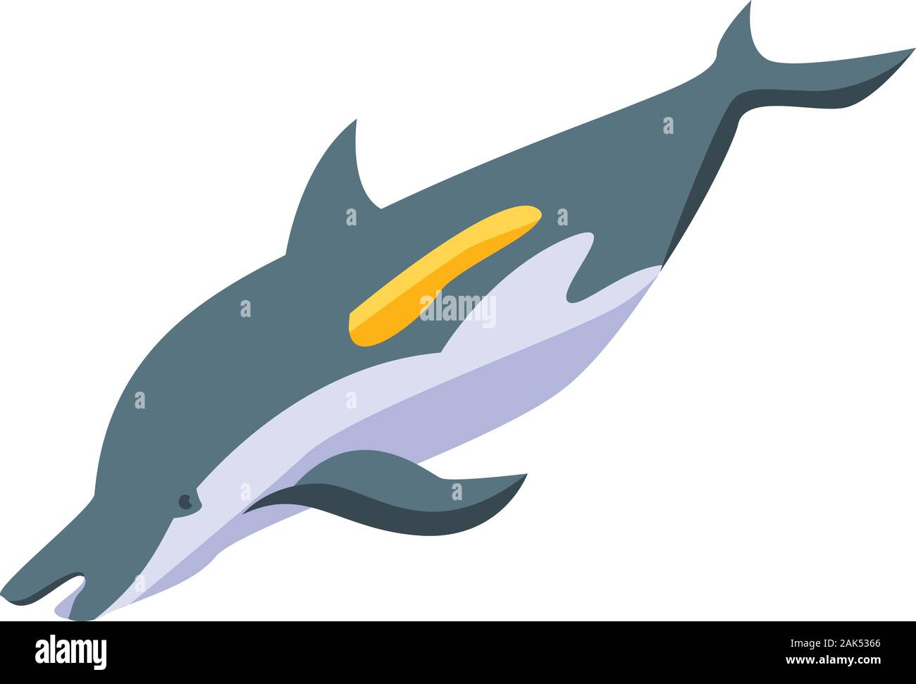 Dolphin whale icon, isometric style Stock Vector