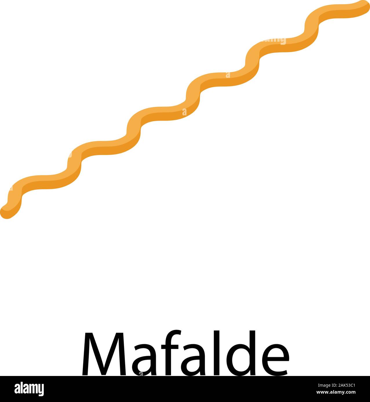 Mafalde pasta icon, isometric style Stock Vector