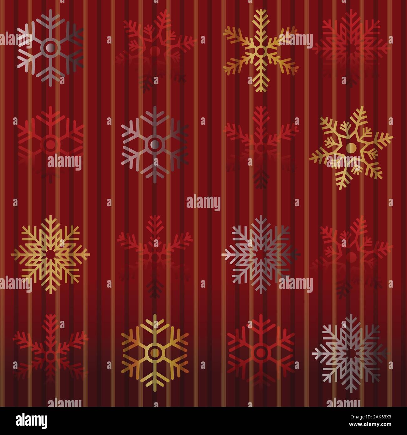 Christmas background of snowflakes in red colour. Vector illustration ...