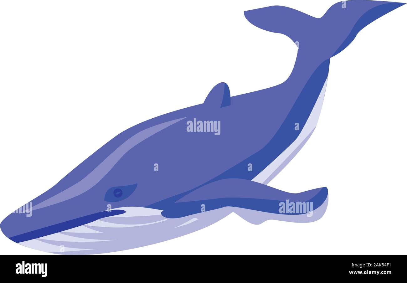 Blue whale icon, isometric style Stock Vector